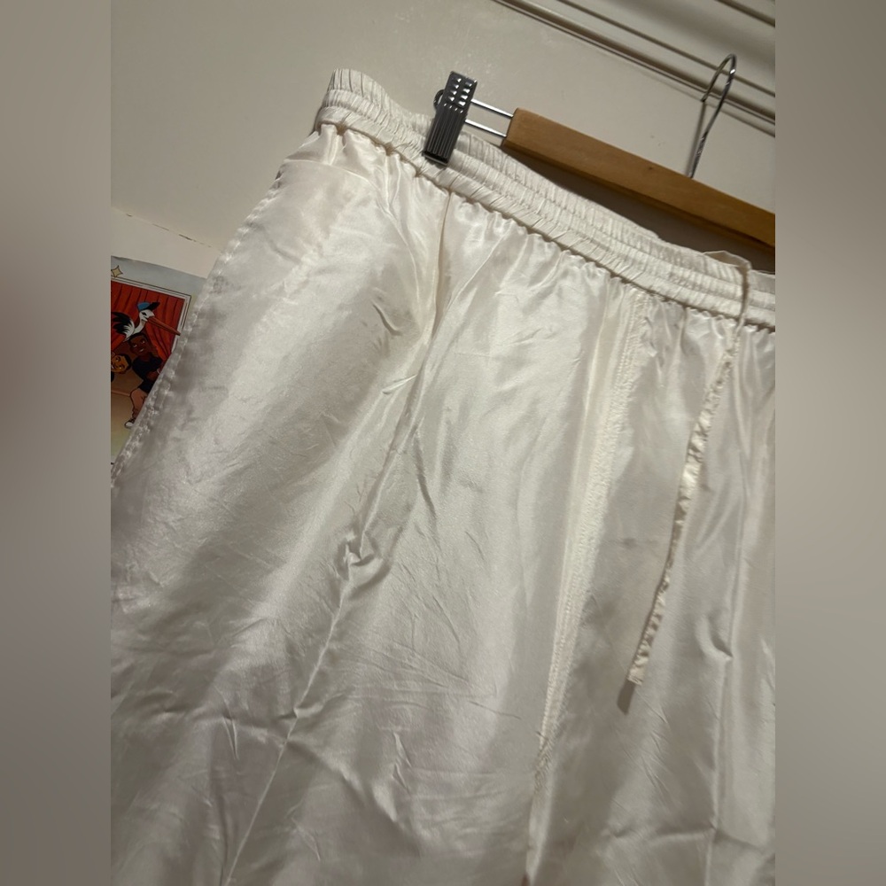 VTG Women's White Silk Joggers - Picture 2 of 9